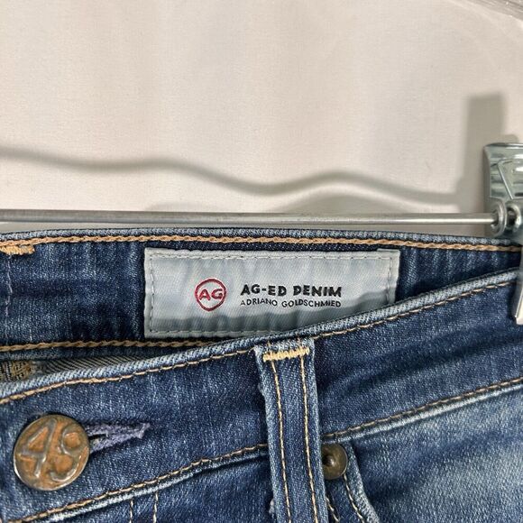 Adriano Goldschmied Jeans Women's 25 Dark Wash Distressed Low Rise Slit Roll Up - Picture 5 of 11